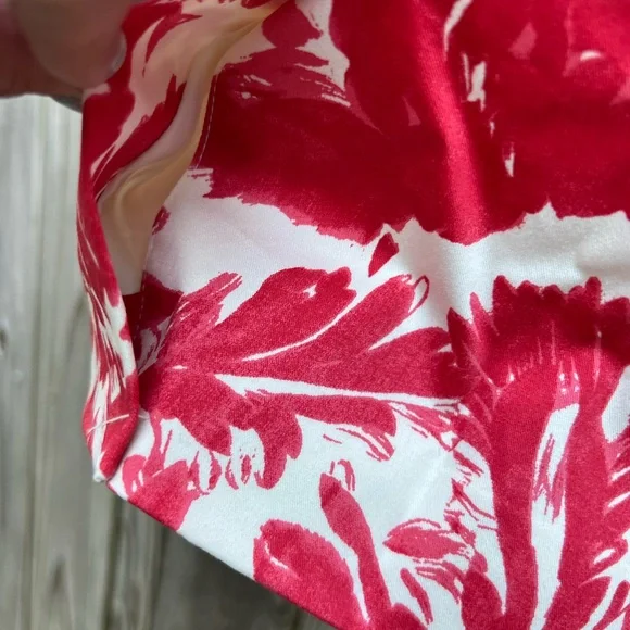 THE LIMITED Red Cream Watercolor Floral Stretch Pencil Skirt Women’s 6 NWT NEW - Picture 8 of 10